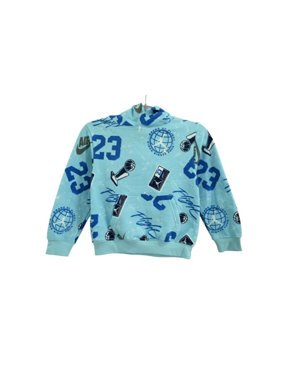 NWT Jordan Street Champ Printed Pull On Hoodie Sz Youth 6 Blue Graphic Jumpman